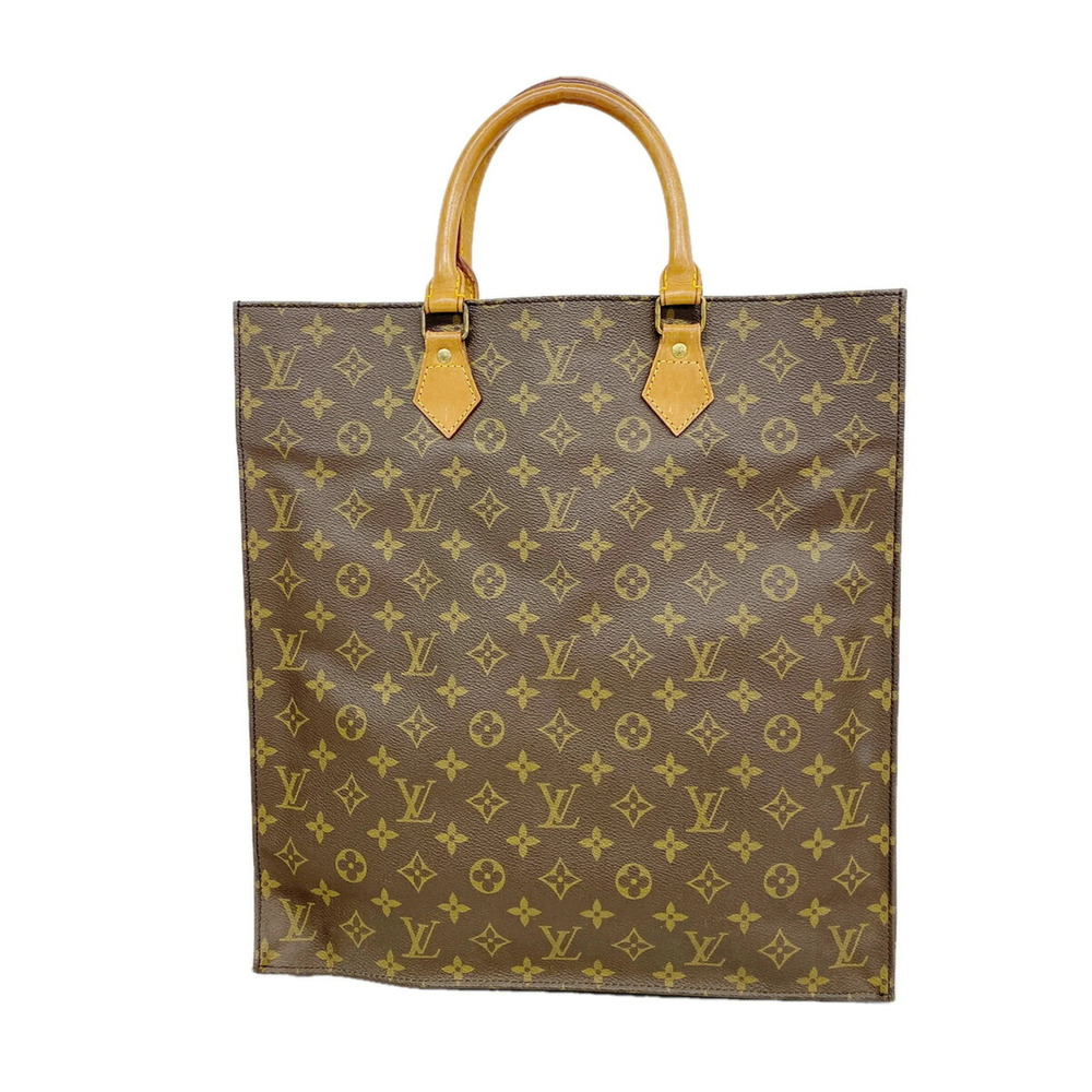 Louis Vuitton Monogram Sac Plat Tote Bag M51140 Brown Women's